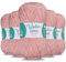 Wollidu Sina Wolle zum Stricken und Häkeln 500g Premium Strickwolle/Häkelwolle Set OEKO-TEX zertifiziert 5 x 100g/170m 80% Polyacryl 20% Schafwolle mulesing-frei - Hellrosa Melange
