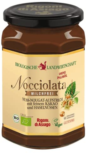 Rigoni di Asiago Nocciolata - Milchfrei, 12x 650g, Haselnusscreme ohne Palmöl, Nuss Nougat Creme ohne Palmöl, Leckerer Brotaufstrich (12)