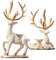 2 Stücke Rentier Figuren Hirsch Statue Ornamente Hirsch Figuren Elch Skulptur für