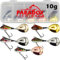 Paradox Fishing Jig Spinner 5er Set 10g Delusory 2.0 Spin Jig zum Barsch Angeln Barsch Köder Zander Köder Hecht Köder Spinnerbait Spinn Köder – optimaler Barschköder