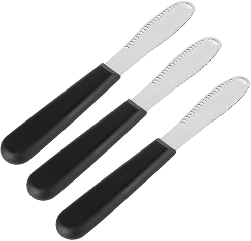 MOFIC 3 in 1 Butter Knife, Stainless Steel Butter Knives Butter Spreader with Serrated Edges and Scraping, Easy Spread for Cutting and Spreading Butter Cheese Peanut Butter Jam (3Pcs)