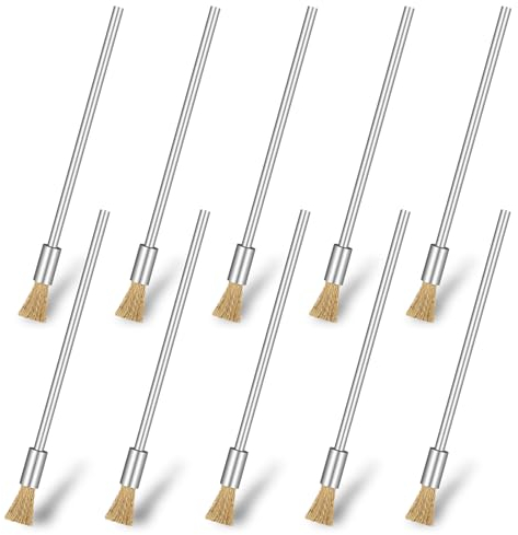 Giantree 10 Cepillos de Alambre de 3 mm para Taladro, Pequeño y de Latón, Herramienta de Pulido Giratoria, Cepillo de Acero para