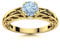 0,75 ctw runde Form Aquamarin Edelstein 925 Sterling Silber Keltischer Design Solitär Damen Ring Gold Vermeil, 53