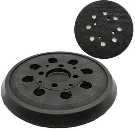 GIONAR - Bandeja lijadora para Bosch PEX 300/400 AE, bandeja de lijado de 125 mm, 8 agujeros con gancho y loop, compatible con lijadora Bosch (negro)