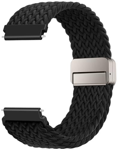 Yoohoo 18mm Watch Straps Braided Magnetic Compatible with Venu 2S/Venu 3S,Quick Release Replacement Sport Loop Watch Strap for Men and Women