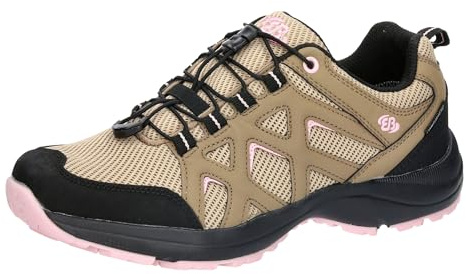 Brütting Damen Tacna Walkingschuhe, Beige/Schwarz/Rosa, 37 EU