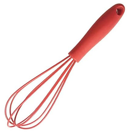 caralin Silicone Eggs Beater Handheld Whisk Cream Foam Maker n Slip Eggs Blender Silicone Eggs Whiskers Portable Red