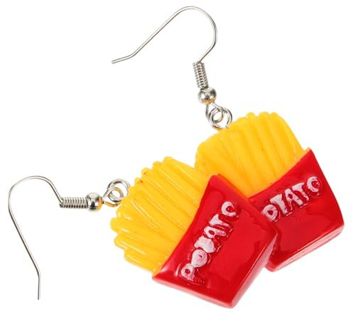 TINEASUR Cartoon Pommes Frites Ohrstecker Resin Ohrringe Damen Kreative Ohraccessoires Hautfreundlich Attraktiv Party Schmuck