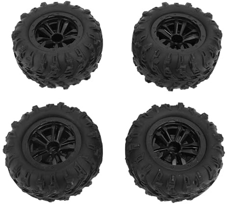 Alomejor RC Gummireifen Ersatzreifen Set, 4 Stück für ferngesteuerte Autos, Gummibereifung mit hoher Tragfähigkeit für SCY H16H H16E