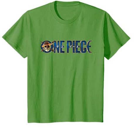 One Piece T-Shirt mit Logo - Weiß, Kurzarm, Unisex, Klein, Casual, Anime Fans, Jugendliche, Erwachsene