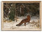 uniro Vintage-Wandkunstdrucke, Vintage-Landschaft, Ölgemälde, antiker Fuchs im Winter, Weihnachtsdekoration, Bauernhaus-Leinwandkunst, Dekoration, Retro-Winterlandschaft, Aquarell, Tierbild,