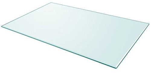 Gecheer Dessus de Table Rectangulaire en Verre Trempé 1000 x 620 mm, Plateau de Table de Remplacement pour Table à Manger, Bureau Réglable en Hauteur, Table de Bar, Table Basse