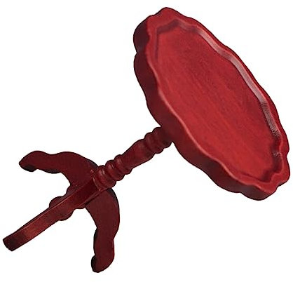 GAROZATION 1stk Spitze Kleiner Runder Tisch Puppenhaus Sofa Tisch Kleiner Couchtisch Feenhafte Gartenmöbel 1 Couchtisch Im Maßstab 12 Couchtisch Rund Couchtisch Im Freien Teetisch Holz Rot