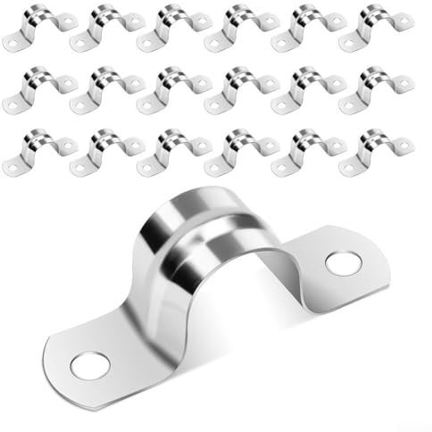 Stark konstruierte Rohrschellen aus rostfreiem 304 Edelstahl (16 mm, 20 Stück)