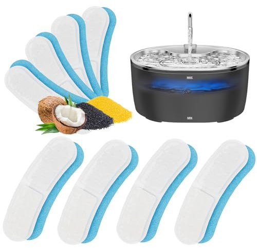 Tyonto Modelo WF450 Filtros de Fuente Especiales, Paquete de 4, Juego de 2 Meses, Filtros de Repuesto para Dispensadores de Agua para Gatos, Apto para Gatos y Perros