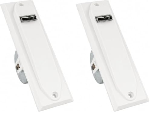 Amig - Recogedor para Persianas Compacto de Empotrar o Encastrado Metálico con Frente de Plástico Blanco de Diseño Sencillo y Atemporal | Medidas: 6 x 16,5 x 10 cm (Paquete de 2)