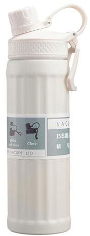 Mug isotherme portable en acier inoxydable 304, 800 ml, blanc