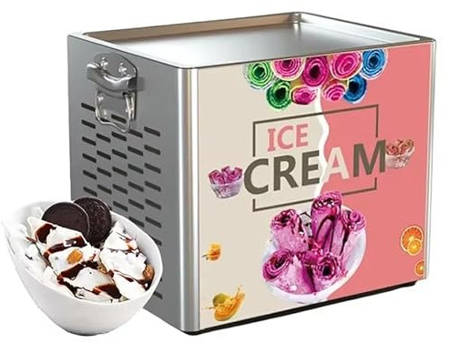 YTUOL Gelatiera Elettrica per Rotoli, Macchina per Gelato Professionale con 2 Pale, Congelamento Rapido in 58 Secondi, Dissipazione del Calore Efficiente, Piedini Antiscivolo E Materiale Resistente