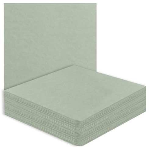 Satiskid 120 Stück Servietten Salbeigrün 25 x 25 cm Eukalyptus Hochzeit Einwegservietten Hochzeitsservietten Cocktailservietten Einweg-Servietten für Geburtstag Babypartys Hochzeiten