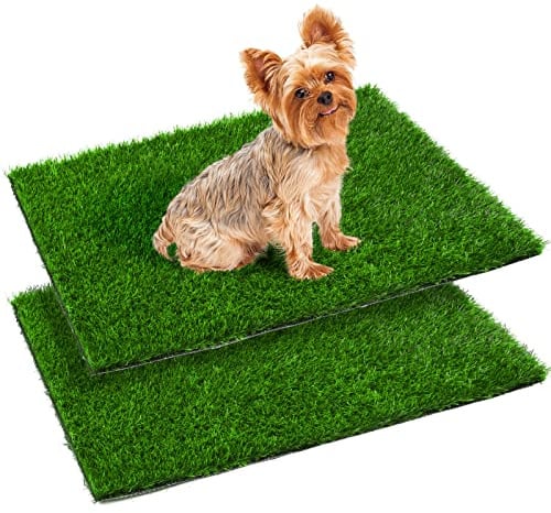 2 Stück Hundetoiletten mit Kunstrasen – hochdurchlässige Hundeklo Gras-Pads und Wiederverwendbare Trainingsunterlage, ideal für Wohnung, Balkon, Zuhause sowie große und kleine Hunde