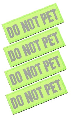 SHINEOFI 4 Stück Reflektierende Servicehund Aufnäher Leichte Atmungsaktive Klett Sticker für Hundegeschirr Sicherheits Leuchtpatches für Kleine Hunde für Outdoor aktivitäten und Training