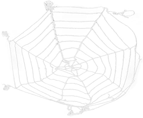 Aumotop Weiße Spinnennetze, Spinnweben, Halloween-Dekorationen, 3,6 M, Großes Rundes Netz, Baumwollmaterial für Halloween-Partys Im Innen- und Außenbereich