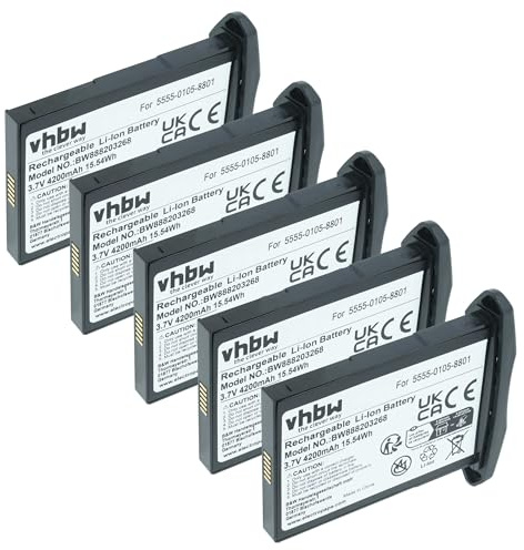 vhbw 5X Akku kompatibel mit NCR Orderman 5 | Handheld Computer Scanner (4200 mAh, 3,7 V, Li-Ion)