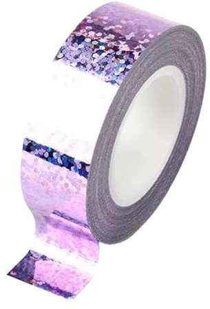 QSTDGVPW Nastro Autoadesivo Glitterato per Cerchi da Ginnastica Ritmica. per Decorazioni di Cerchi, Lavori Creativi, Accessori Professionali per Bambini. Adatt, Viola Chiaro