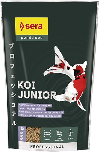 sera Koi Professional Junior 500 g | Hochwertiges Fischfutter für Jung-Koi | Koi Futter für gesundes Wachstum & Intensive Farben | Koifutter mit Probiotika | Teichfutter ab 8 °C | Fischfutter Teich