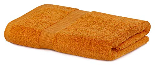 DecoKing Badetuch 70x140 cm Baumwolle Qualität 525g/m² orange Duschtuch saugfähig Marina