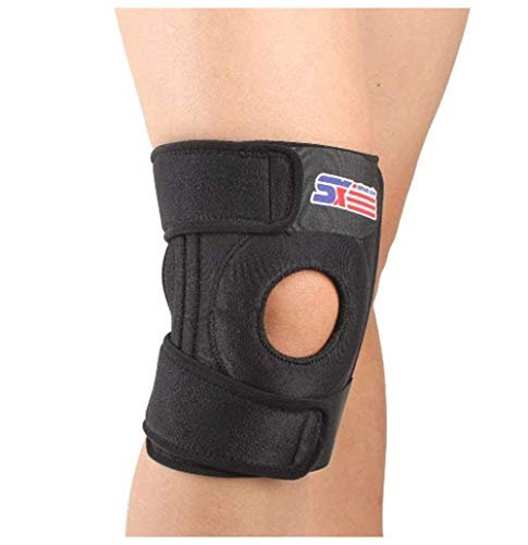 DELIBEST - Rodillera Ajustable con Soporte para la rótula, Color Negro