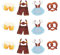 Oblique Unique® XXL Konfetti Set Oktoberfest Party 12 STK. Papier Streudeko Tisch Deko Dirndl Lederhose Brezel Bier
