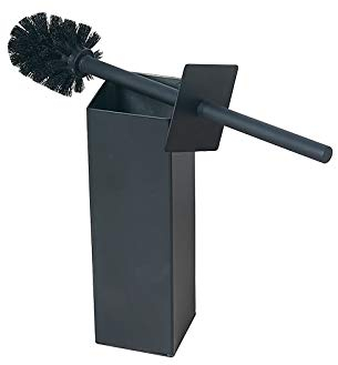 BGL Escobilla de Inodoro de Acero Inoxidable Pesado, Color Negro, Cepillo de Limpieza Cuadrado para baño (Negro)
