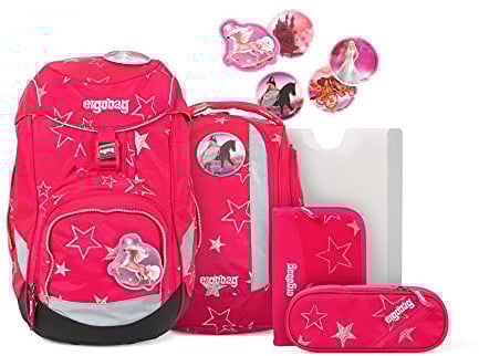 ergobag Pack Set - ergonomischer Schulrucksack, Set 6-teilig - CinBärella - Pink, einheitsgröße, ERG-SET-003-9B1