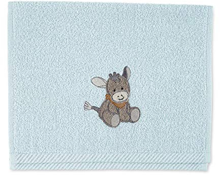 Sterntaler Kinderhandtuch Esel Emmi, Alter: ab 0 Monate, 50 x 30 cm, Hellblau