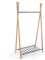 Box and beyond - Portant à Vêtements et Chaussures Yaka en Bambou et Métal, 173cm x 50cm x 93cm, Naturel/Noir