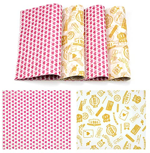 100 Sheets Greaseproof Paper Sheets, Food Wrapping Paper for Cakes, Breads French Fries Sandwiches Pizza Burgers Hot Dogs