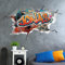 tjapalo®vr156 3D Wandtattoo Graffiti Name Wandaufkleber Kinderzimmer Junge wandtattoo Teenager Cool Wandtattoo Kinderzimmer Name, Größe: B100xH58cm