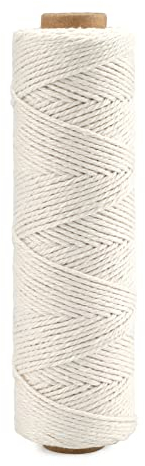 Hilo de algodón de macramé para Manualidades, 1 mm x 100 m, para Manualidades, Embalaje de Regalo, jardinería (Beige)