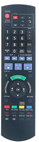 AULCMEET N2QAYB000127 sub N2QAYB000332 Replacement Remote Control Compatible with Panasonic Hi-Fi DVD DMR-EX87EB-K, DMR-EX88EB-K,DMR-EX77EB-K, DMR-EX77EB-S, DMR-EX78EB-K,DMR-EX768EB-K, DMR-EX768EB-S