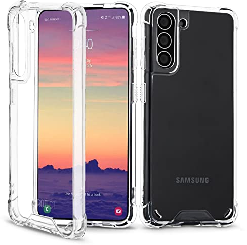 JProtect für Samsung Galaxy S21 Hülle Transparent (TOP Schutz) – Stoßsichere Bumper Case Shockproof – Handyhülle Samsung Galaxy S21 Schutzhülle Durchsichtig