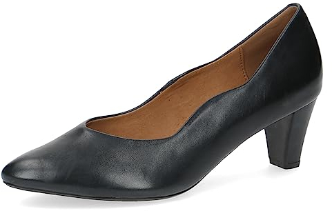 CAPRICE Damen Pumps Memotion aus Leder Spitz Weite G, Blau (Ocean Nappa), 38 EU