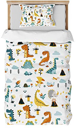 DJDEA Copripiumino Singolo Bambini in Microfibra, Biancheria da Letto con Cerniera 135x200 cm + 2 Federa 50x75 cm