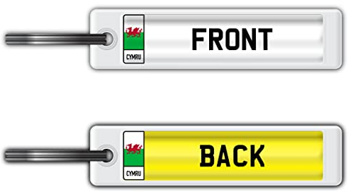 Cymru/Wales (Welsh) Personalised Registration Number Plate Keyring Any Name or Text