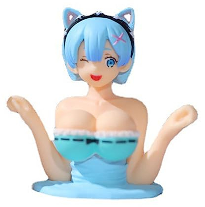 Gehanico Chest Shaking Ornaments Mädchen Modell Statue 2 pcs Anime Figur Anime Ornamente Kawaii Spielzeug im Auto Haus Desktop Dekoration Ornamente Sammlung (Katzenohren)