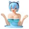 Gehanico Chest Shaking Ornaments Mädchen Modell Statue 2 pcs Anime Figur Anime Ornamente Kawaii Spielzeug im Auto Haus Desktop Dekoration Ornamente Sammlung (Katzenohren)