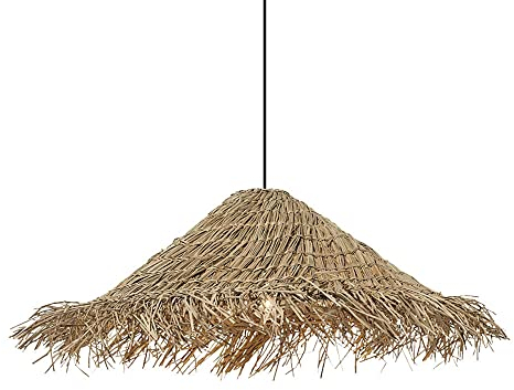 Creative Handmade Chandelier Interior Decoration Pendant Lights Vintage Wicker Straw Hat Lampshade Ceiling Hanging Lamp Fixture Used For Balcony Lighting Pendants Present