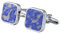 Beydodo Manschettenknöpfe Herren Edelstahl, Cufflinks Manschettenknopf Quadrat mit Lapislazuli Hemd Manschettenknöpfe Personalisiert Silber