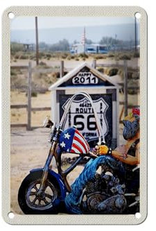 Femer Blechschild Reise 12x18cm Amerika Route 66 Biker California Schild