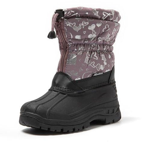 JOMIX Stivali Bambini Ragazzi Doposci Stivaletti Bambine Ragazze da Neve Impermeabile Scarpe Invernalin Imbottite da Bimbi Bimbe MB9536 (Viola, 34)